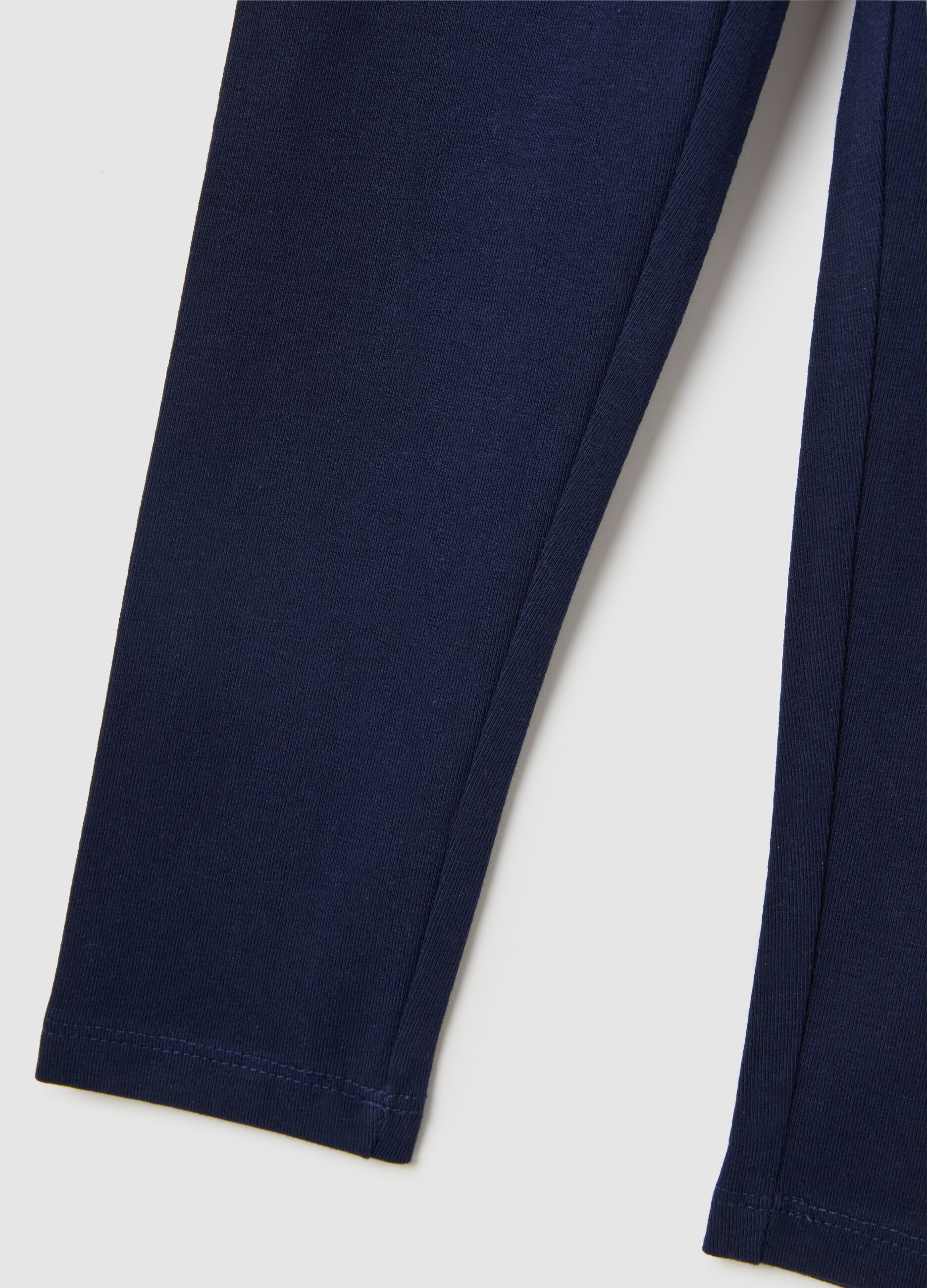 Girls' Skinny Blue Stretch Cotton Leggings