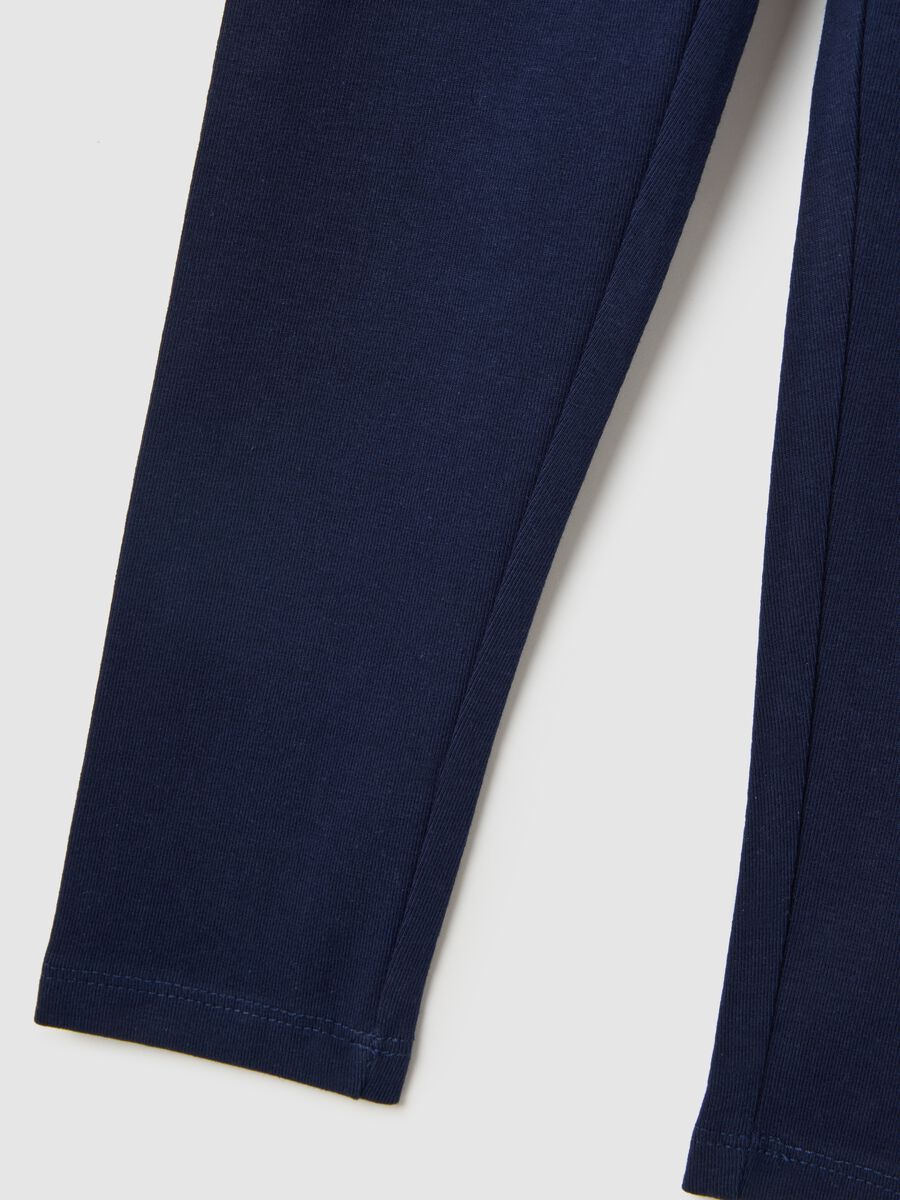 Girls' Skinny Blue Stretch Cotton Leggings_3