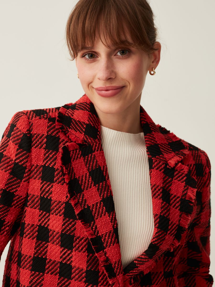 Blazer effetto tweed in fantasia check_1