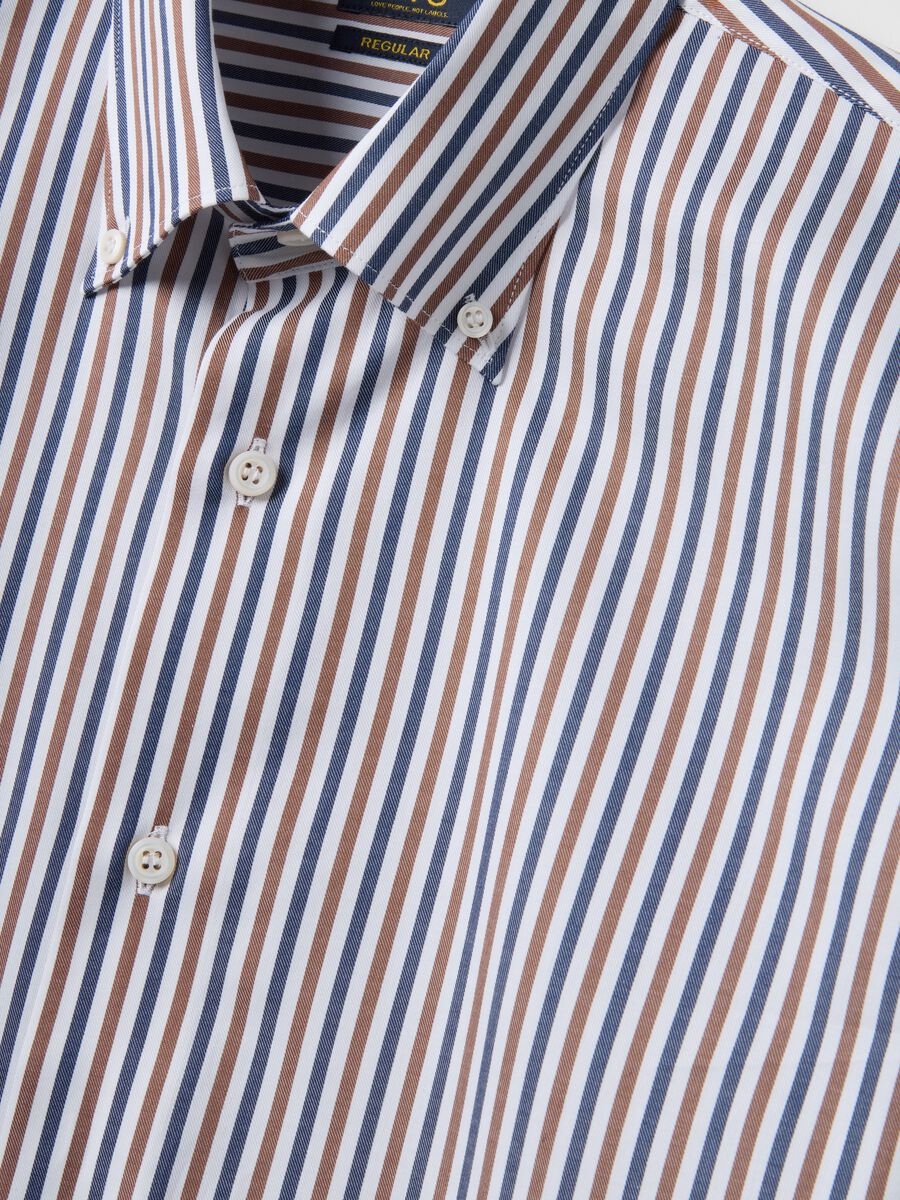 Multicolour Striped Pure Cotton Shirt Regular Fit_1