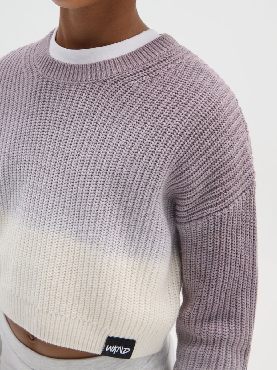 Multicolour dégradé sweater for girls in pure cotton regular fit_2