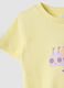 Yellow pure cotton girl's T-shirt, regular fit with print_3