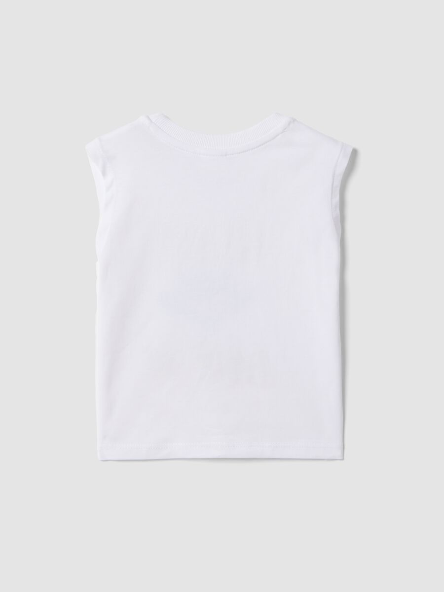 White pure cotton boys&rsquo; regular-fit tank top with Batman print_1