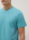 Short-sleeved pure cotton blue regular fit T-shirt_3