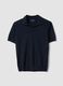 Short-sleeved blue polo in pure cotton_4