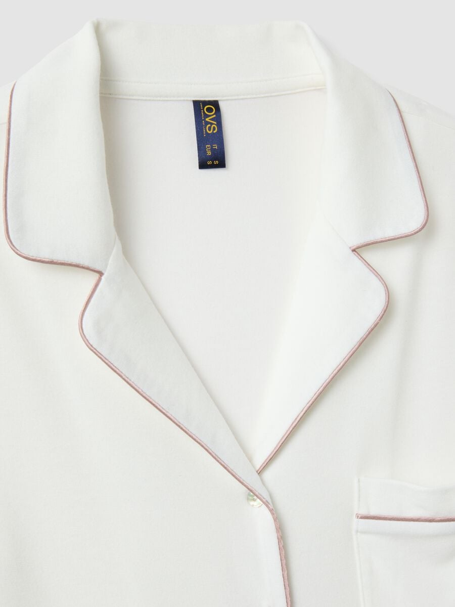 Maglia pigiama in misto viscosa elasticizzata bianco regular fit_5