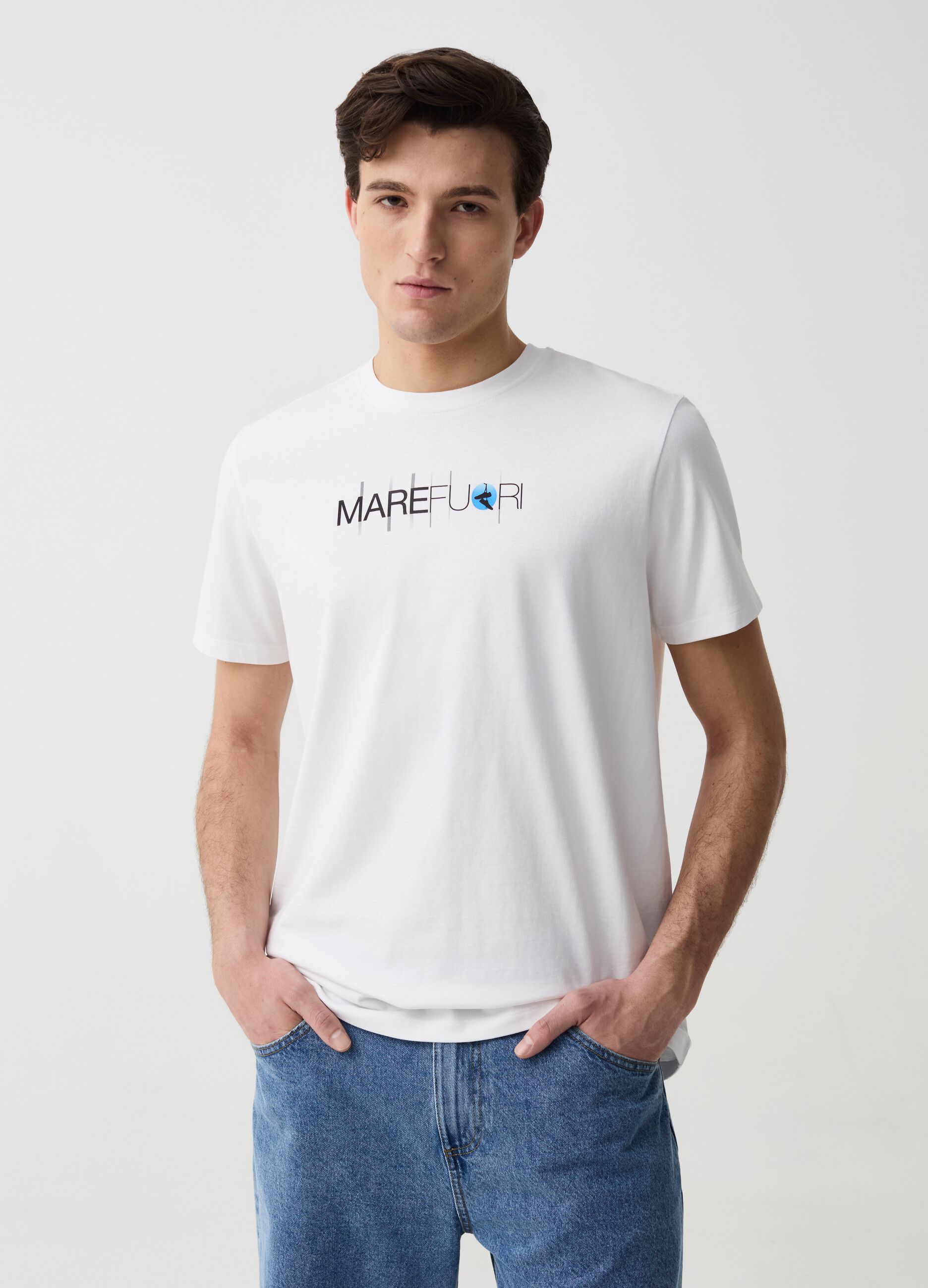 Ovs T-shirt in cotone con stampa MARE FUORI