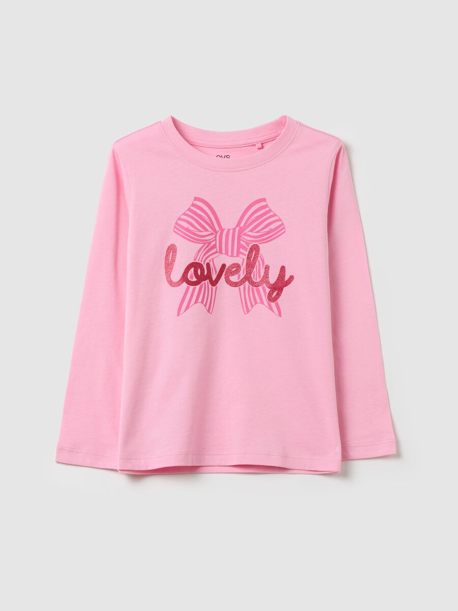 "Lovely" T-shirt with long sleeves in cotton_0