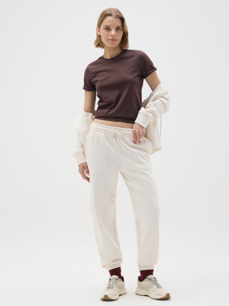 T-shirt in puro cotone marrone regular fit_2