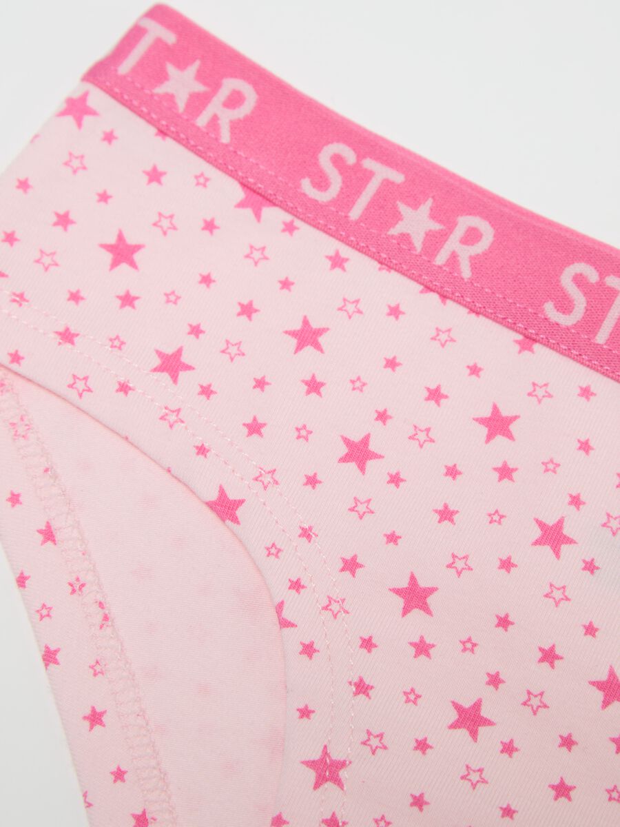Stretch cotton knicker shorts with star print_3