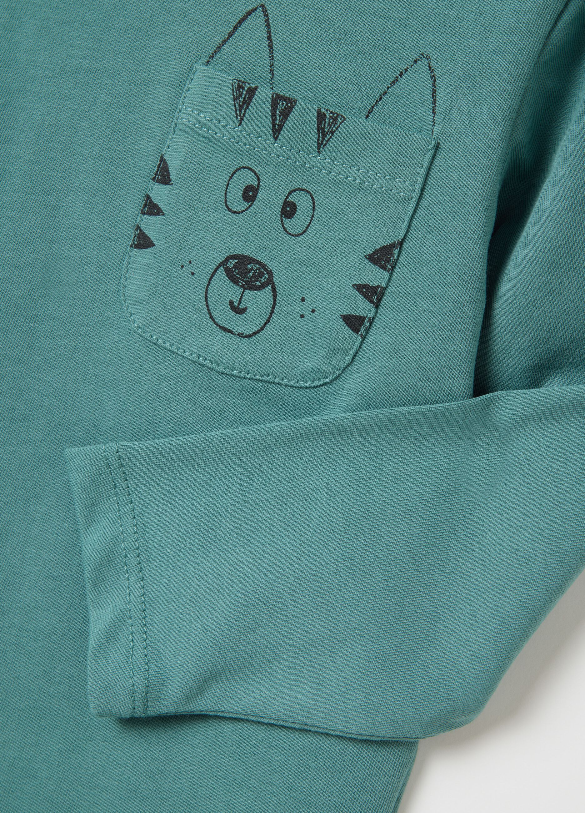 T-shirt in puro cotone verde regular fit