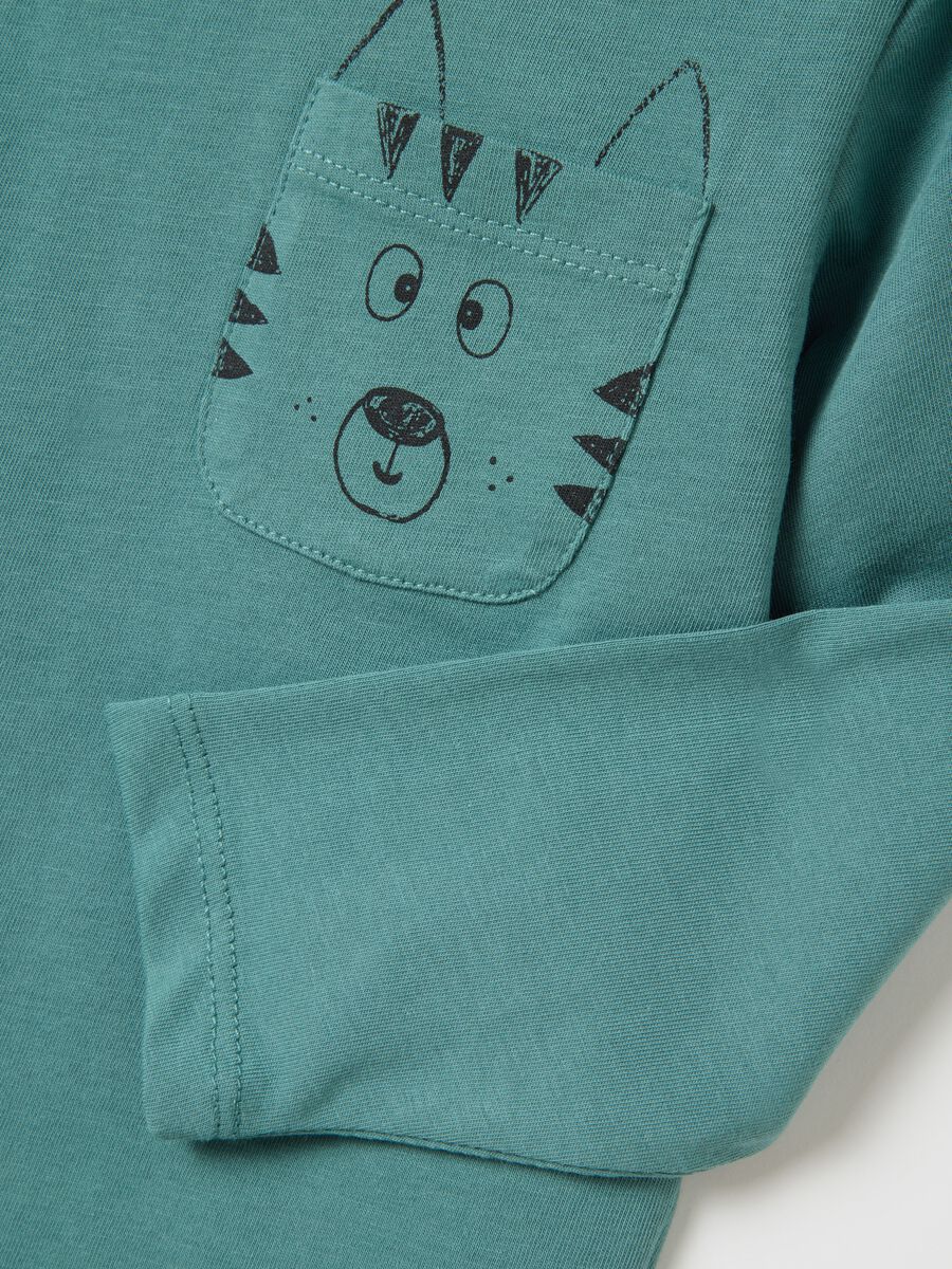 T-shirt in puro cotone verde regular fit_3