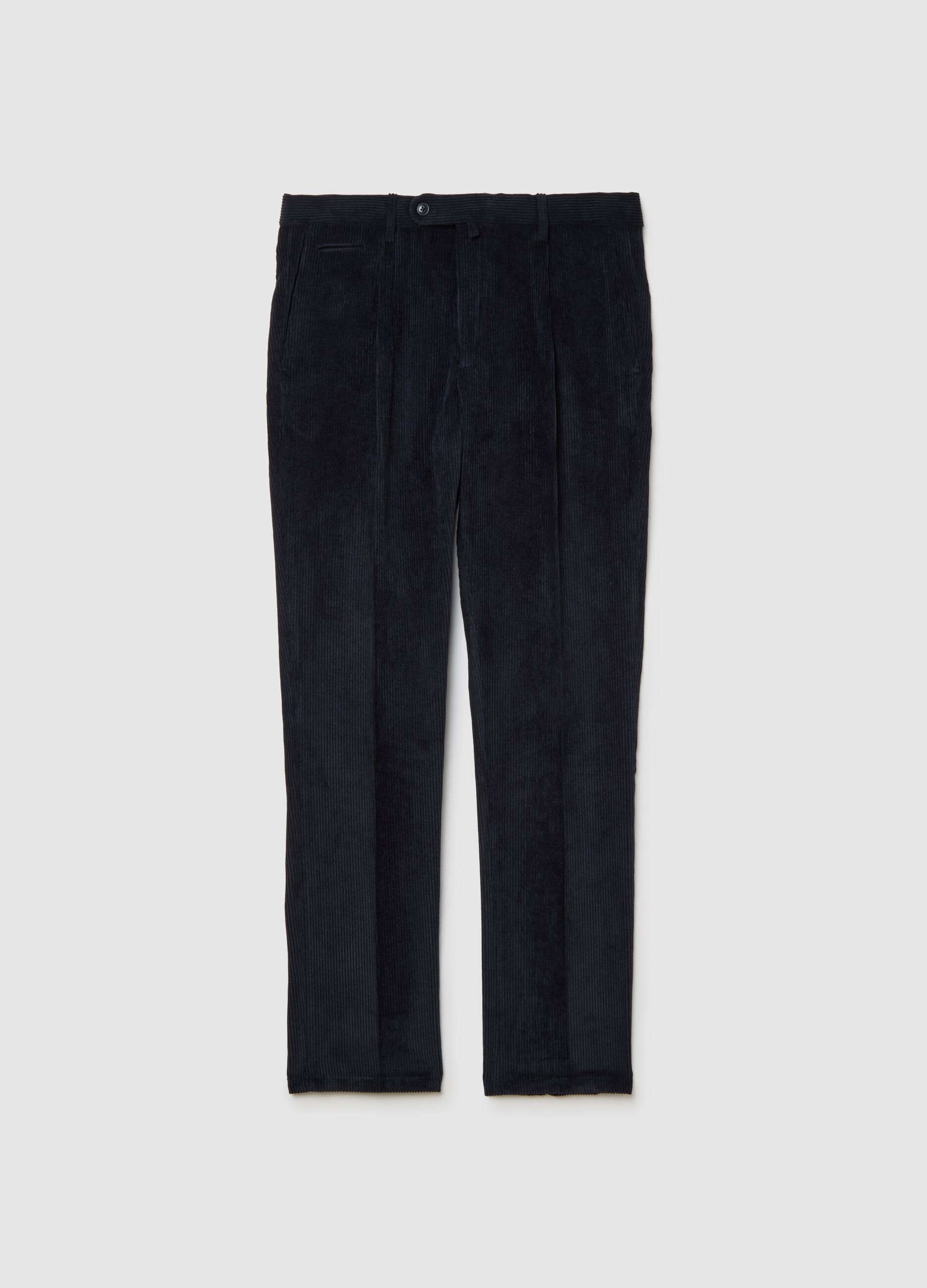 Stretch Velvet Blue Trousers