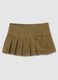 Brown Cotton Mini Skirt_4