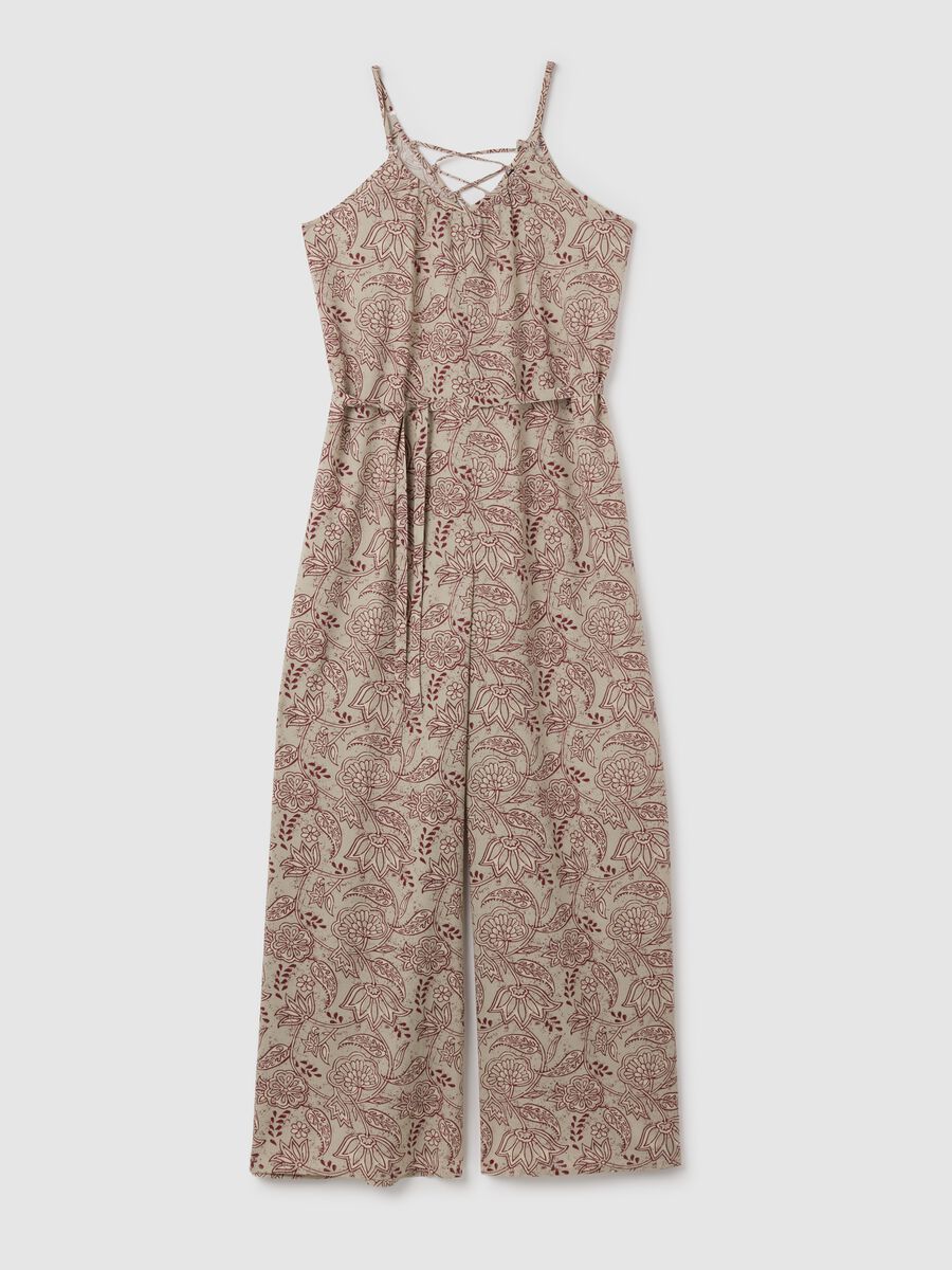 Women's jumpsuit in pure viscose multicolor wide fit_0