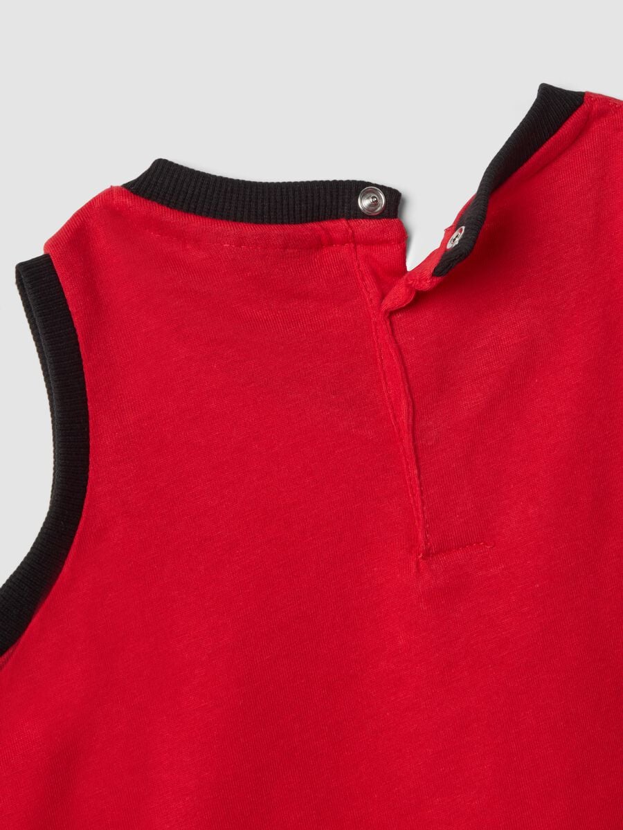 Red pure cotton set with top and shorts for baby boy, regular fit_3