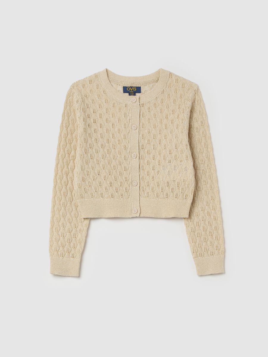 Cardigan with openwork design lurex_0