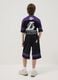 Children's black and purple regular fit shorts with Lakers print_2