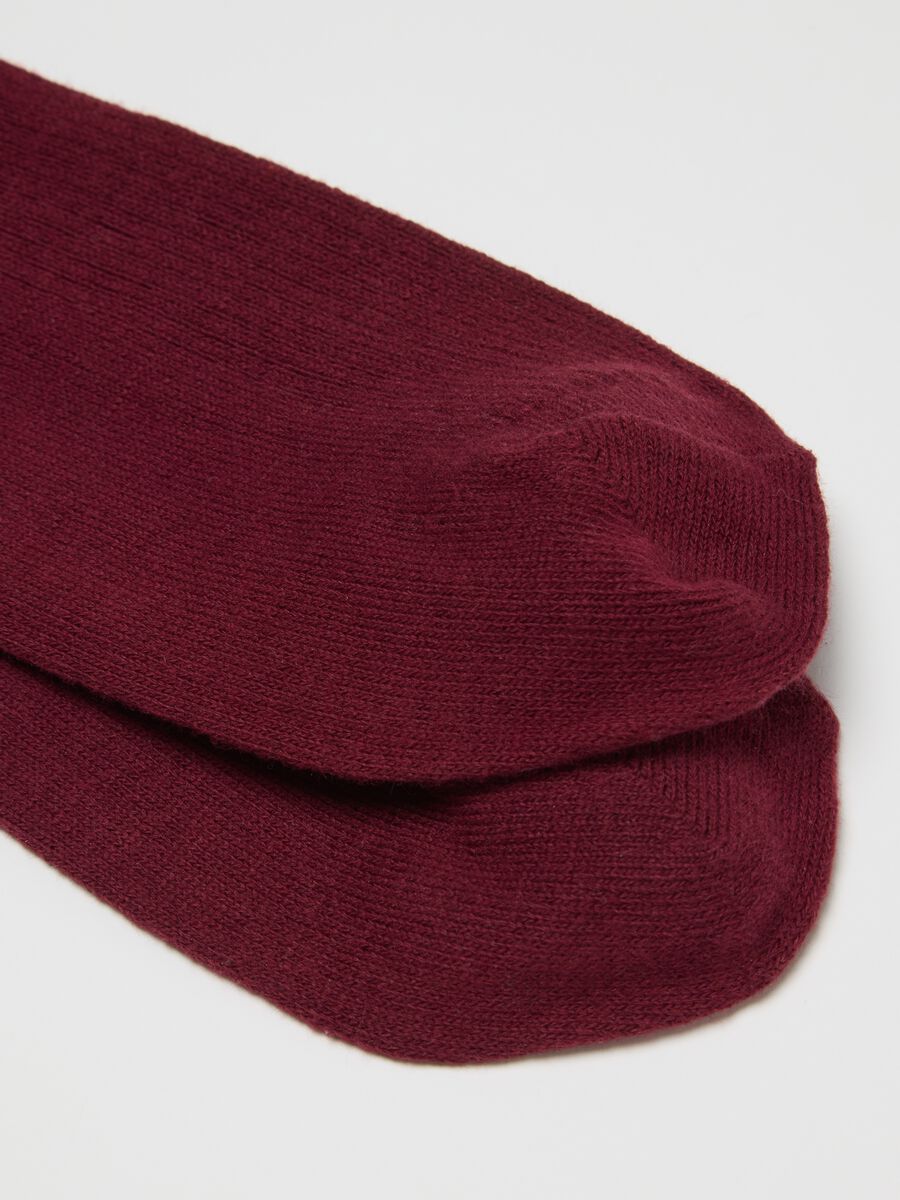 Calze midi rosse in misto cotone_2