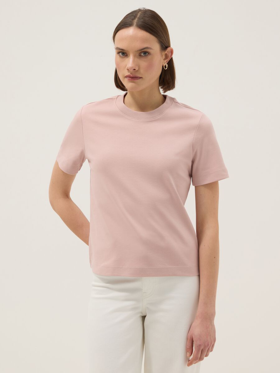 Pink pure cotton relaxed fit T-shirt_0