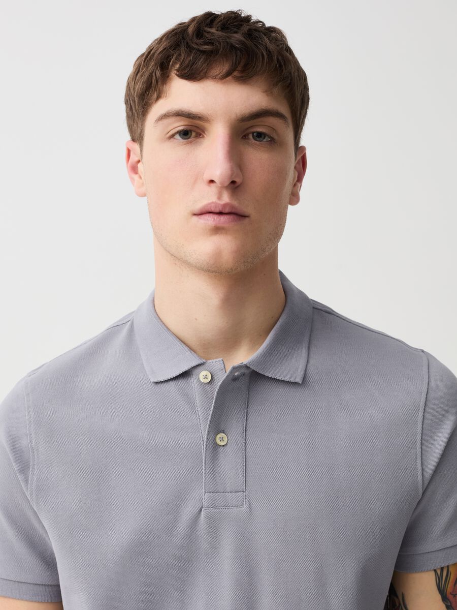 Organic cotton pique polo shirt_1