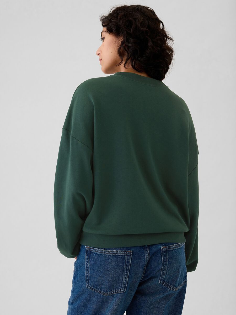 Oversized sweatshirt with round neck and crossover detail_2