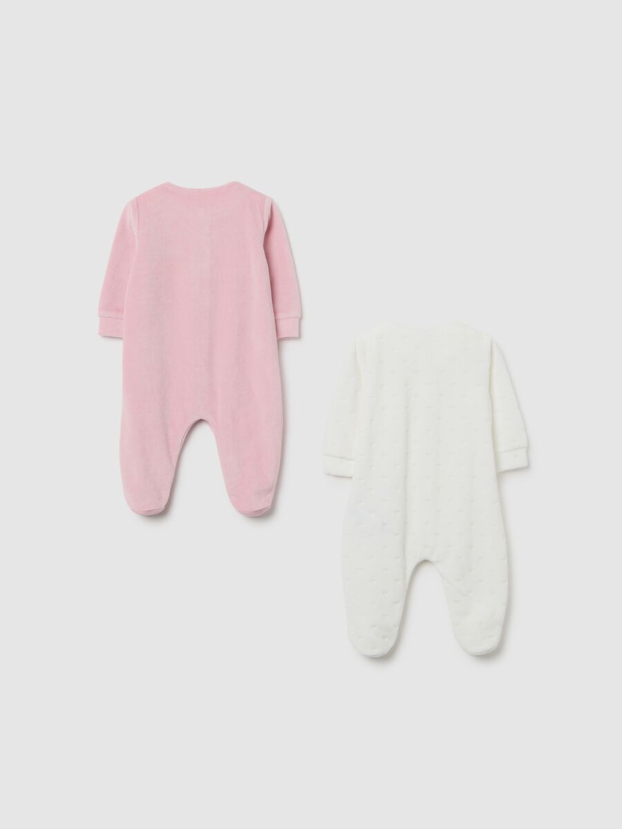 Multicolour cotton blend baby girl bodysuits twin pack_1