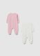 Multicolour cotton blend baby girl bodysuits twin pack_1