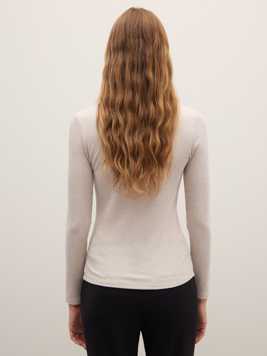 Maglia a collo alto beige regular fit_2