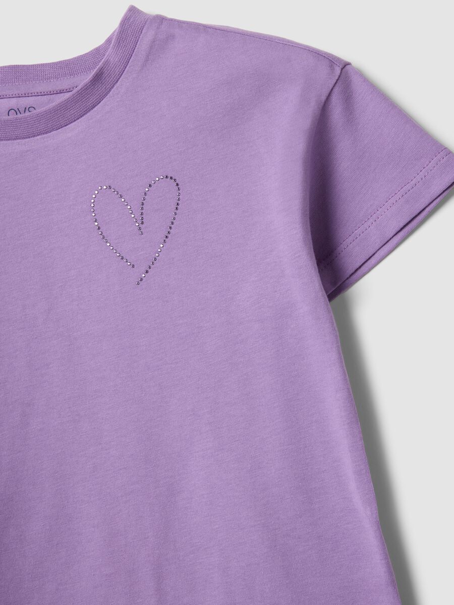 Completo viola in puro cotone con t-shirt e leggings_2