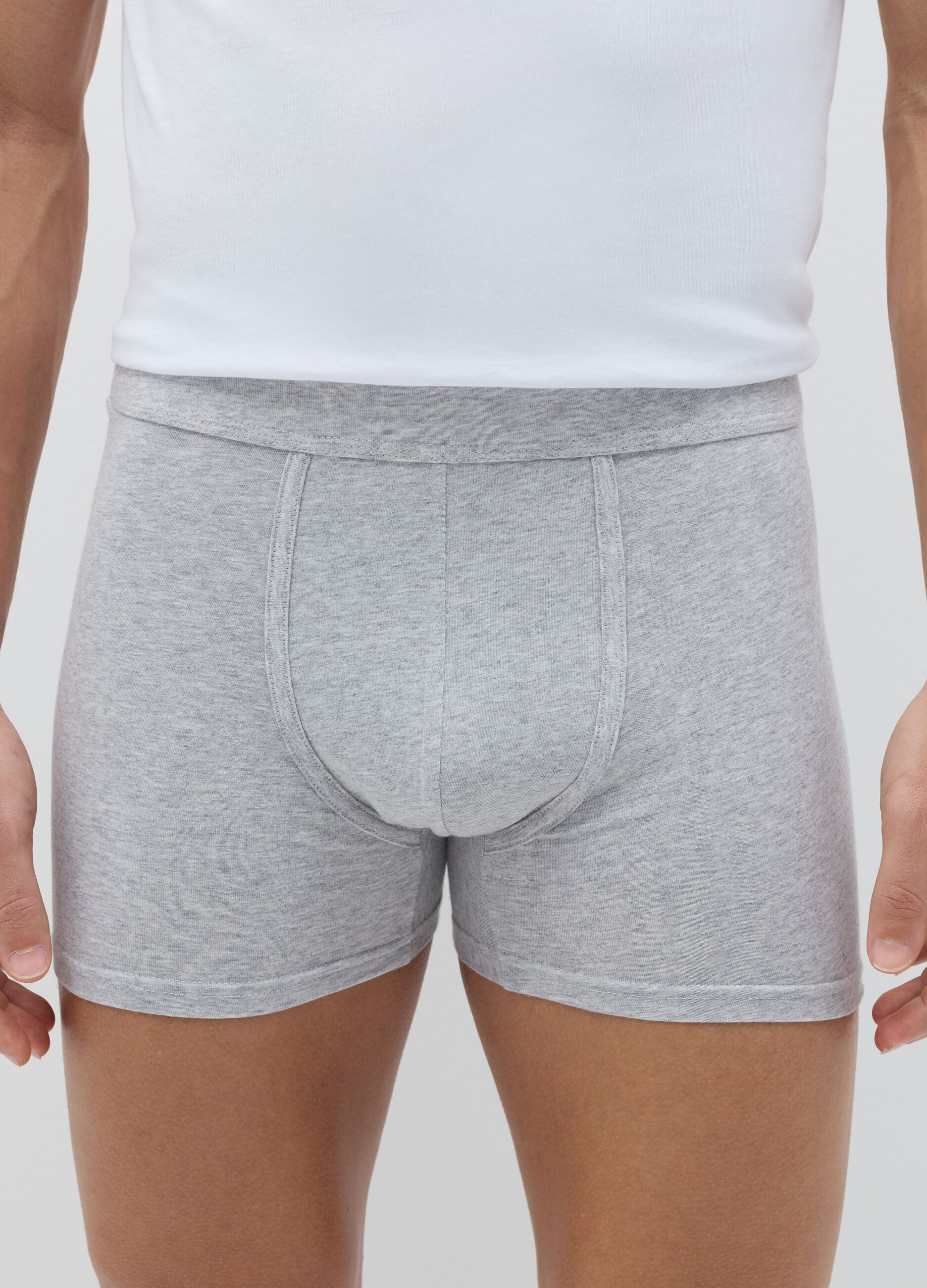 Three-pair pack midi boxer shorts in stretch cotton