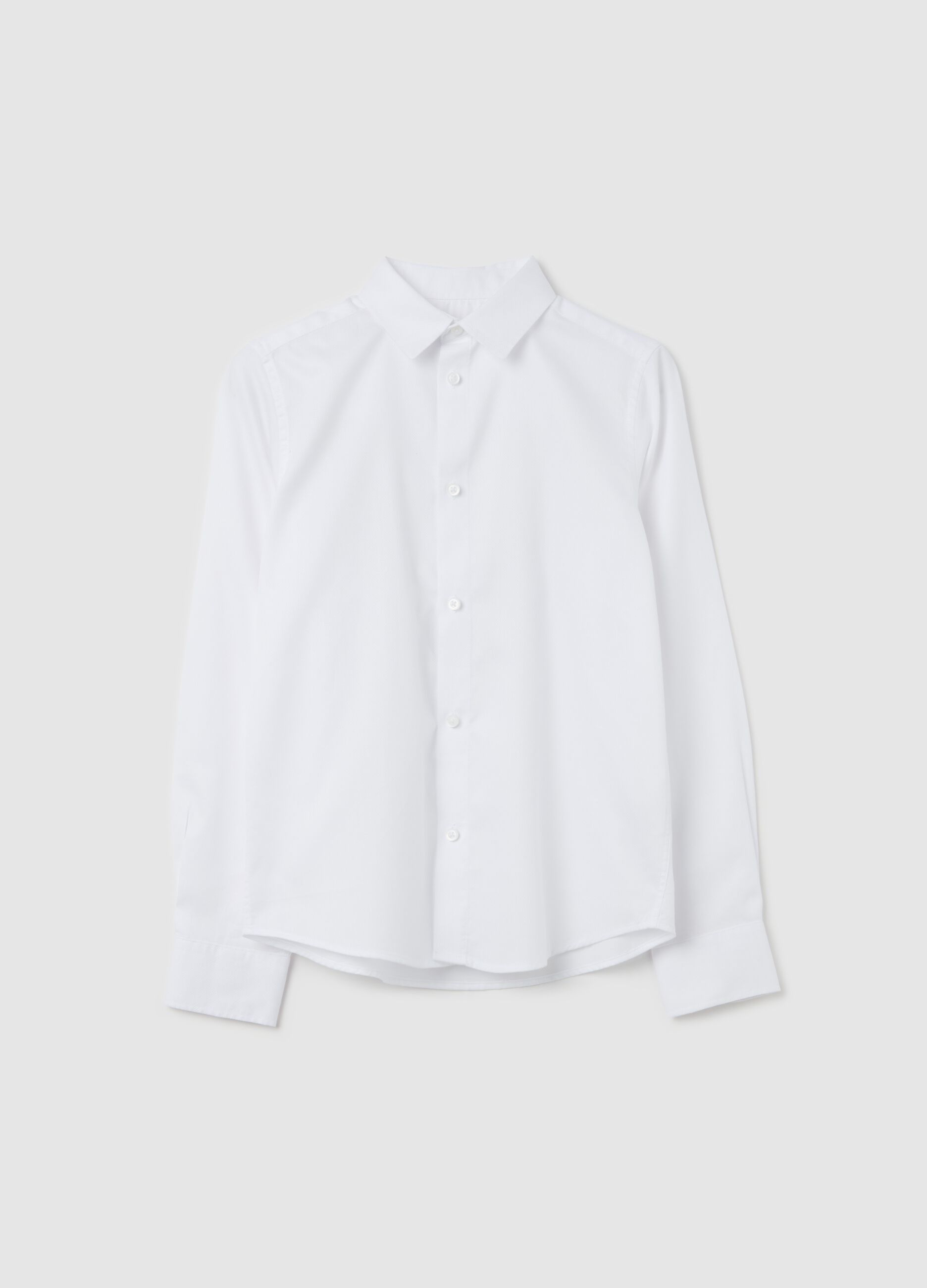 Shirt in solid colour cotton