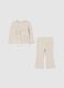 Beige sweatshirt and trousers set for girls in cotton blend regular fit_0