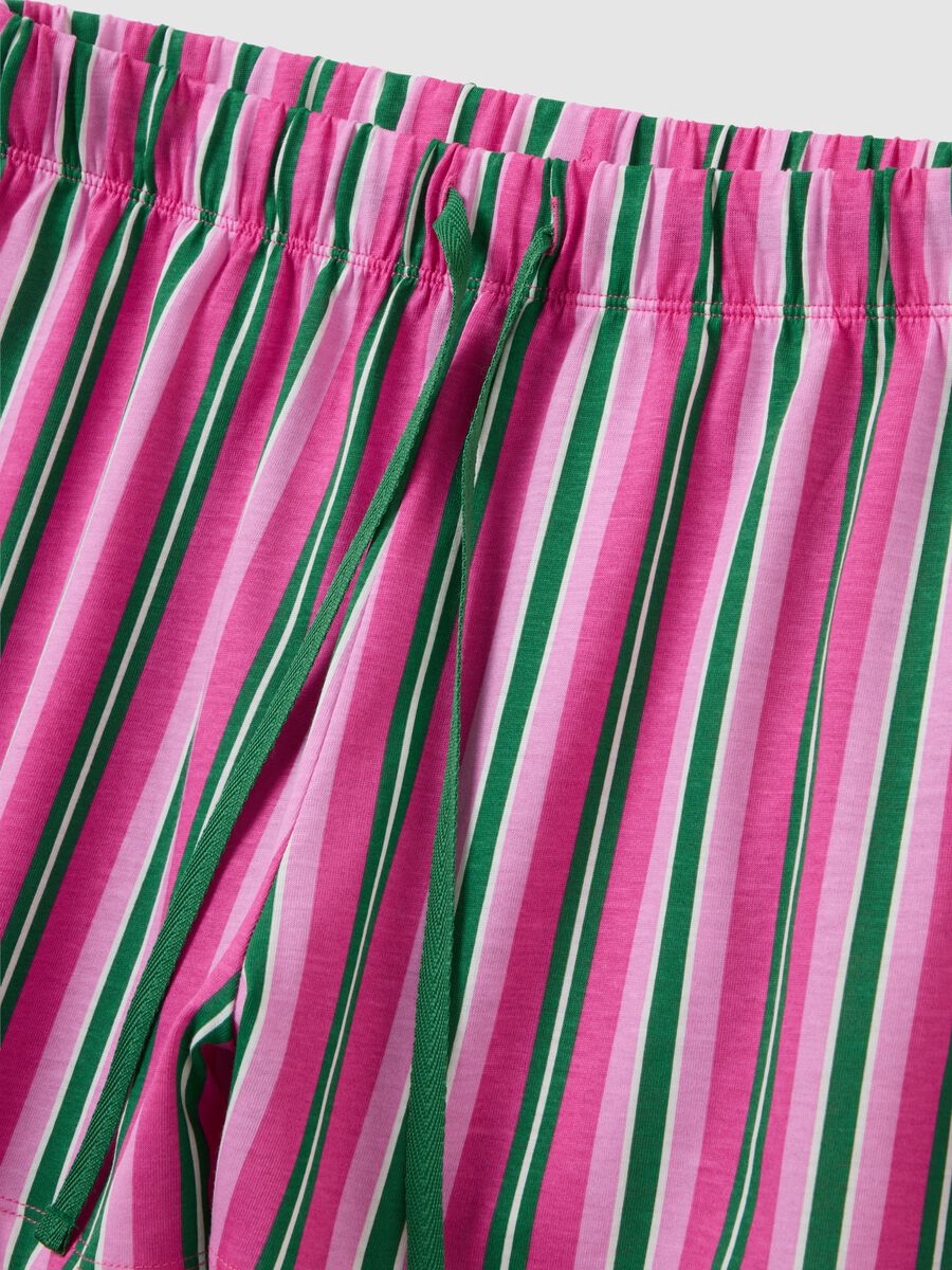 Women's green and pink pure cotton pyjama set, regular fit_1