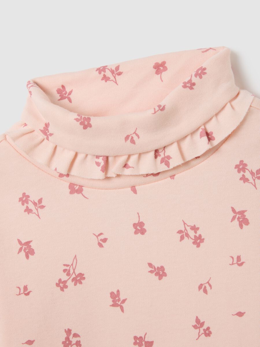 Girls' Pink Pure Cotton Top with Floral Print_2