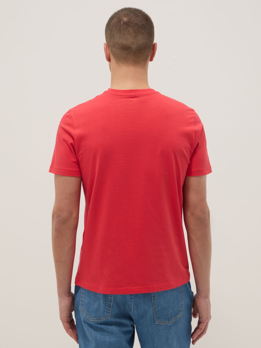 Red pure cotton short sleeve T-shirt regular fit_4