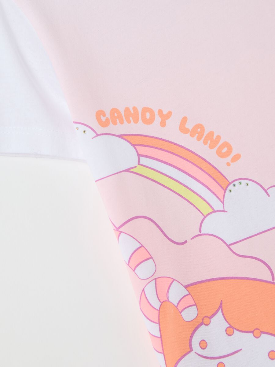Girls’ multicoloured regular-fit T-shirt in 100% cotton with print_3