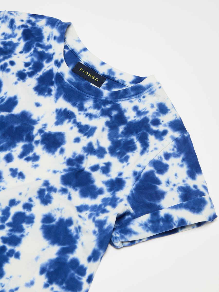 T-shirt in cotone con stampa Tie Dye_5