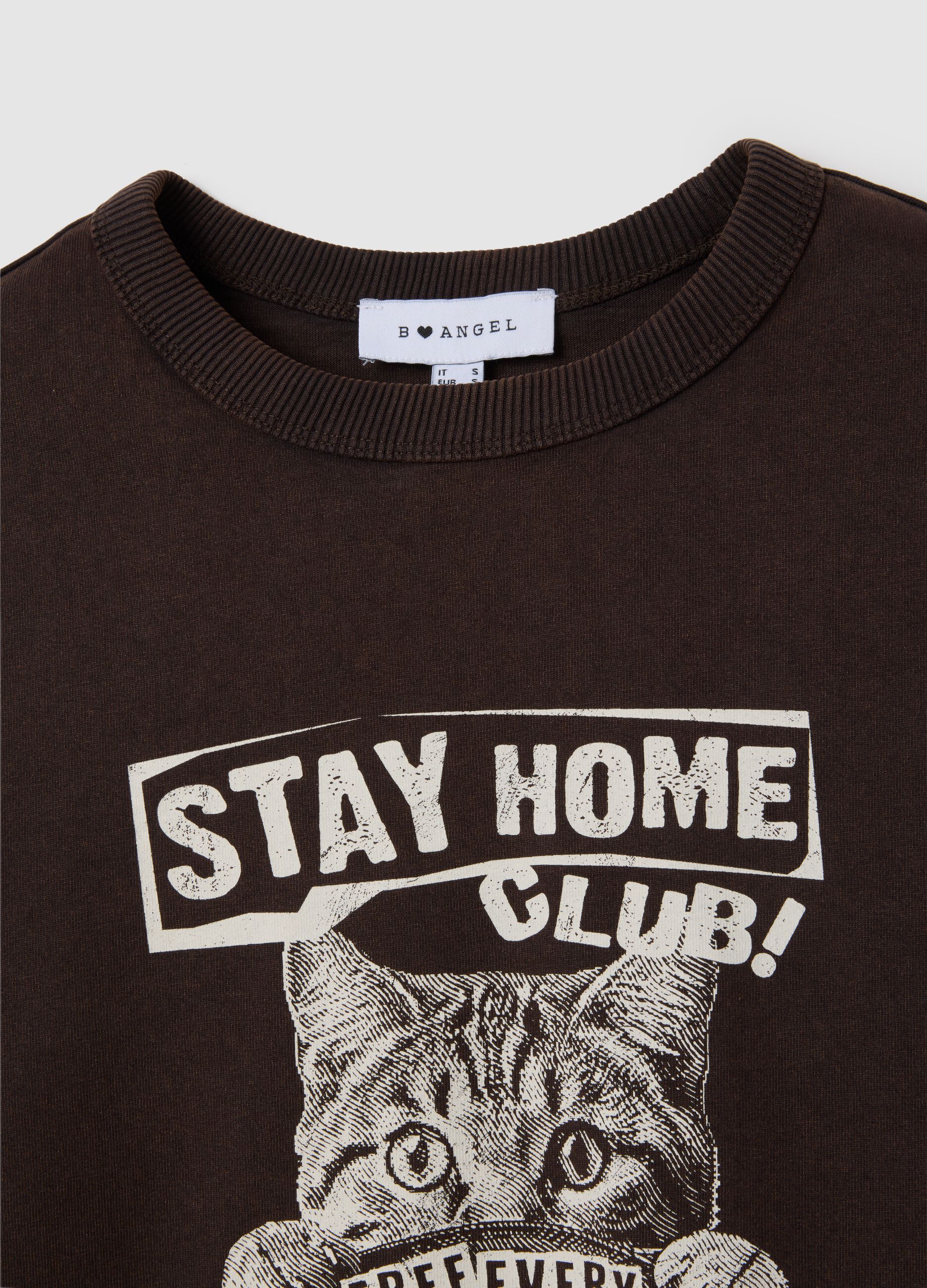 Women's brown pure cotton T-shirt