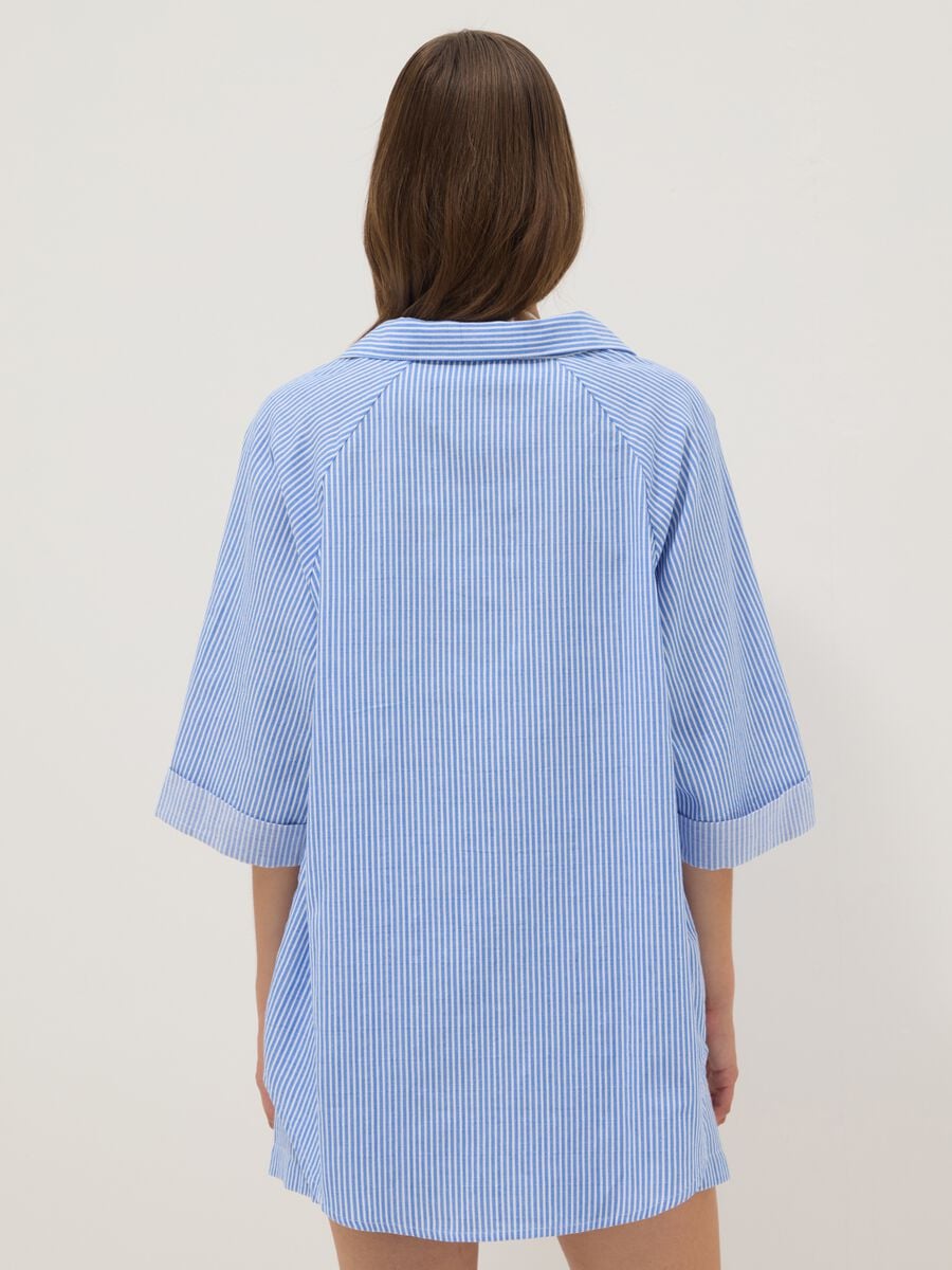 Blue striped pure cotton kaftan_3