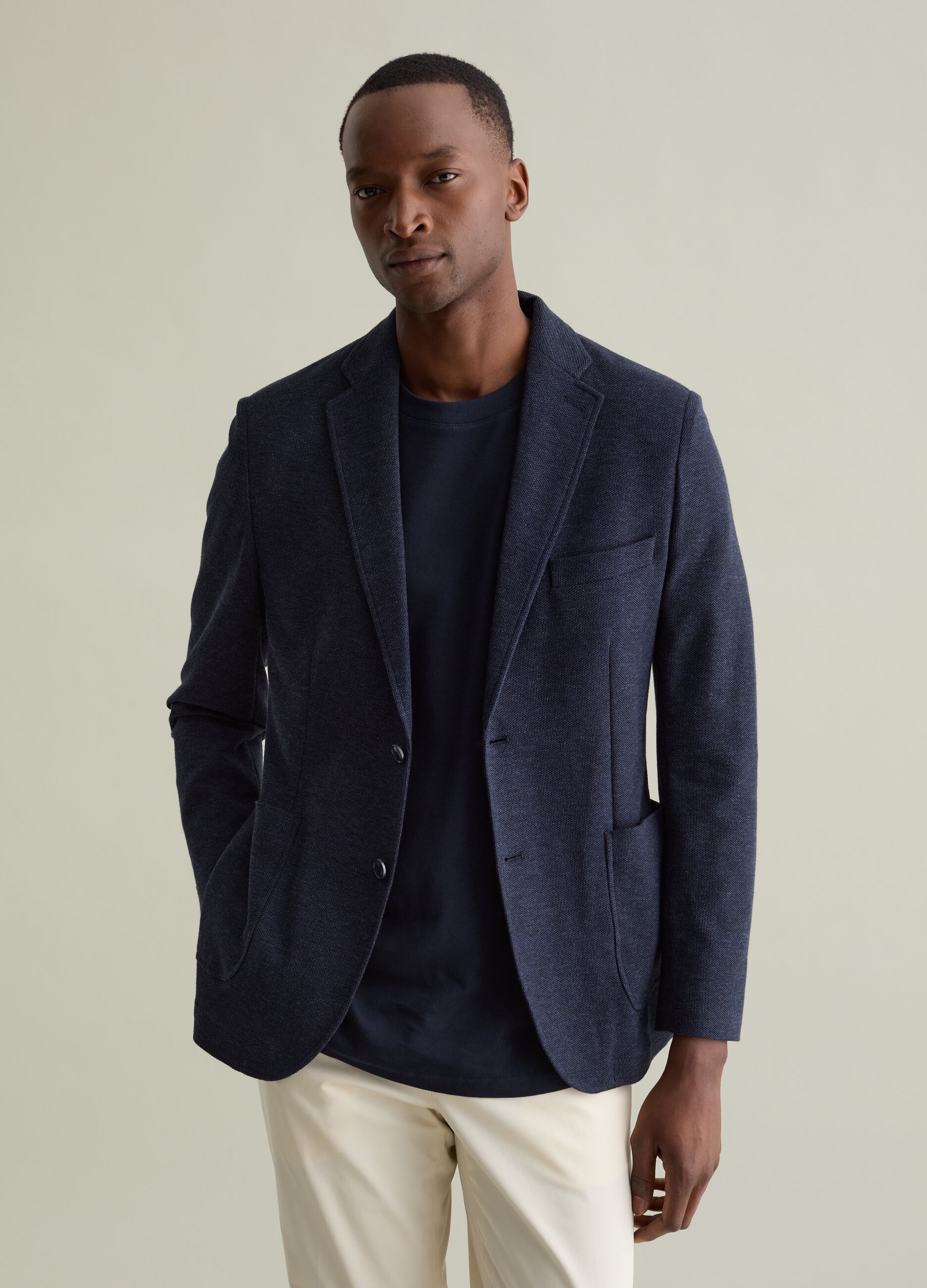 Regular-fit single-breasted blazer