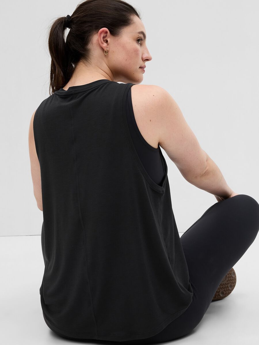 Stretch tank top with round neck_4