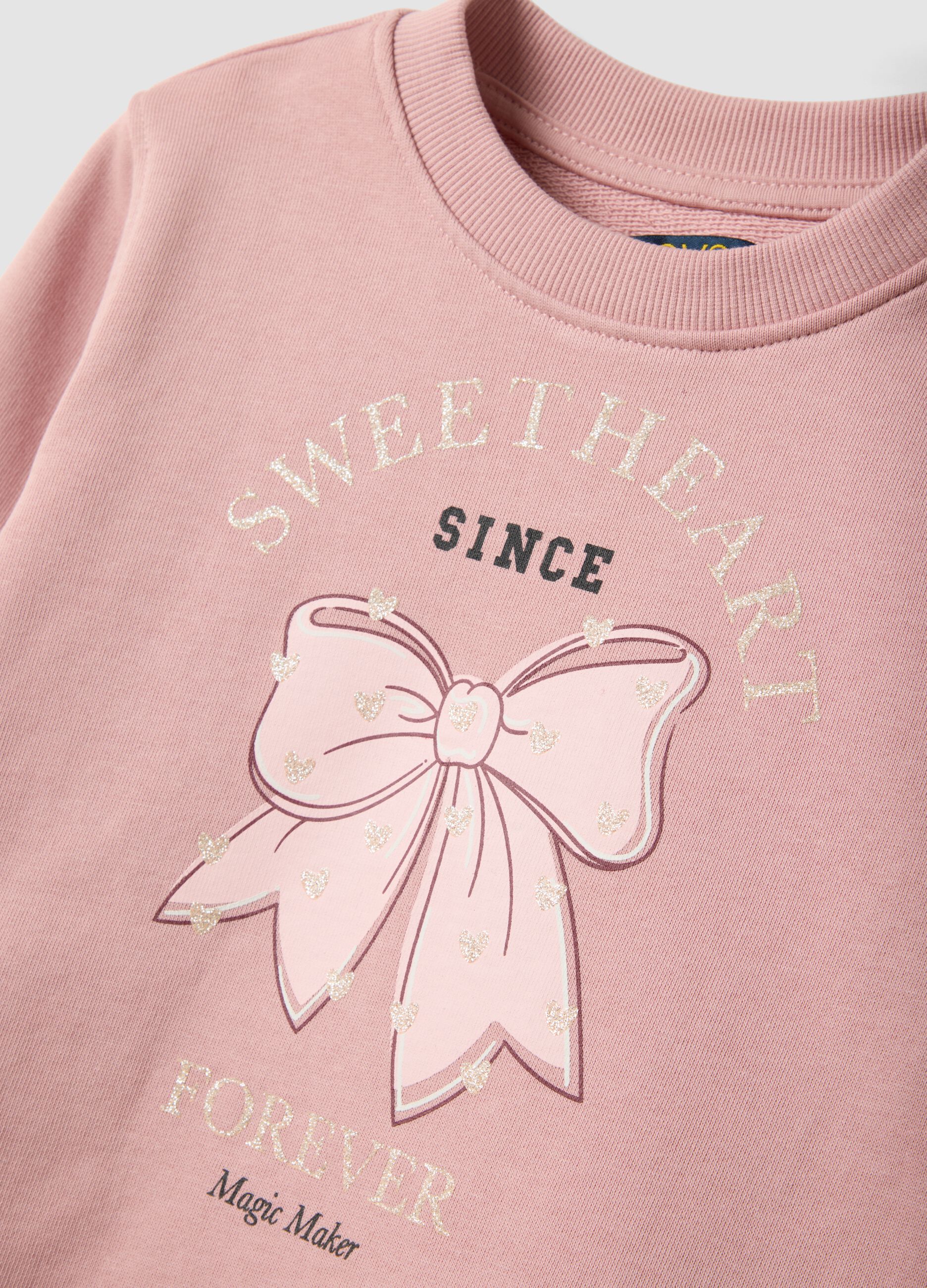 Multicoloured pure cotton printed set with bow detail for girls