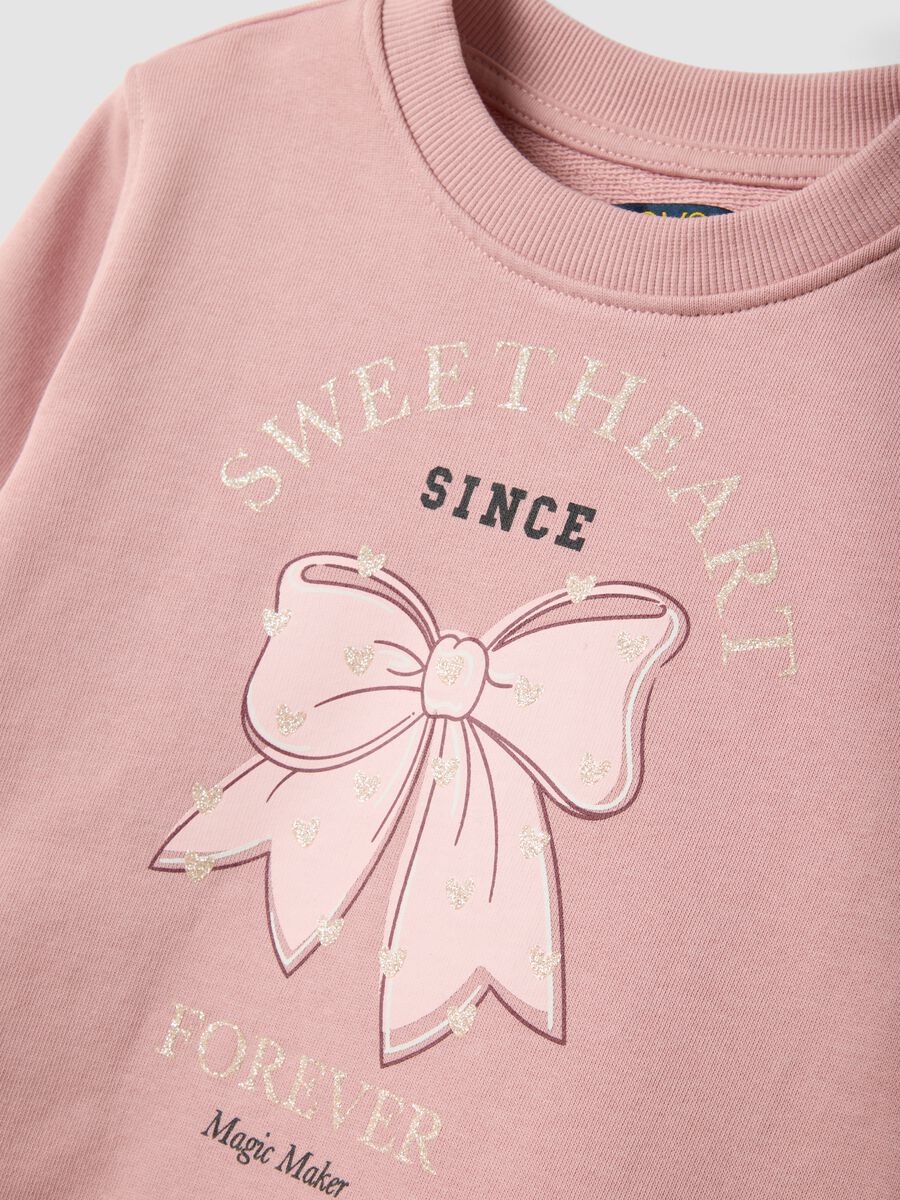 Multicoloured pure cotton printed set with bow detail for girls_2