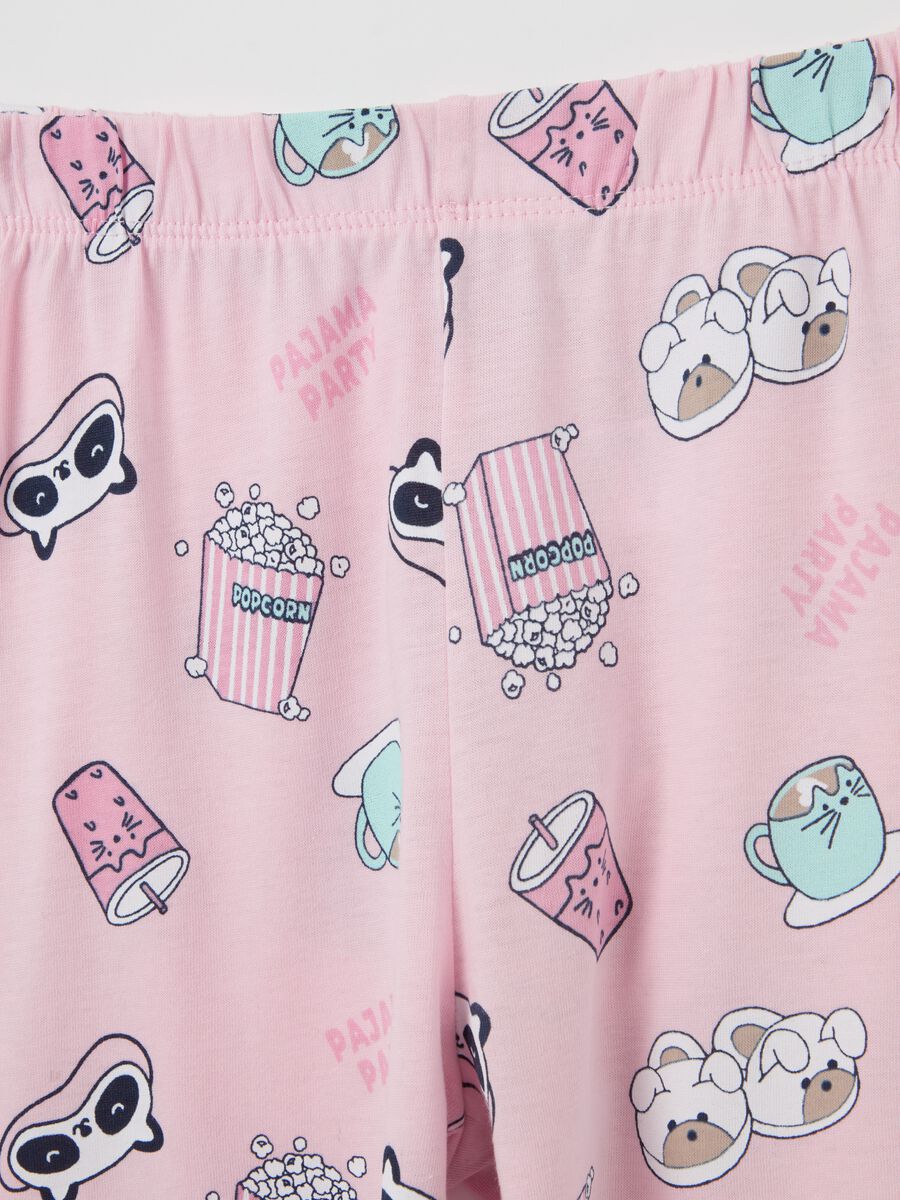 Organic cotton pyjamas with "Pajama party" motif print_3