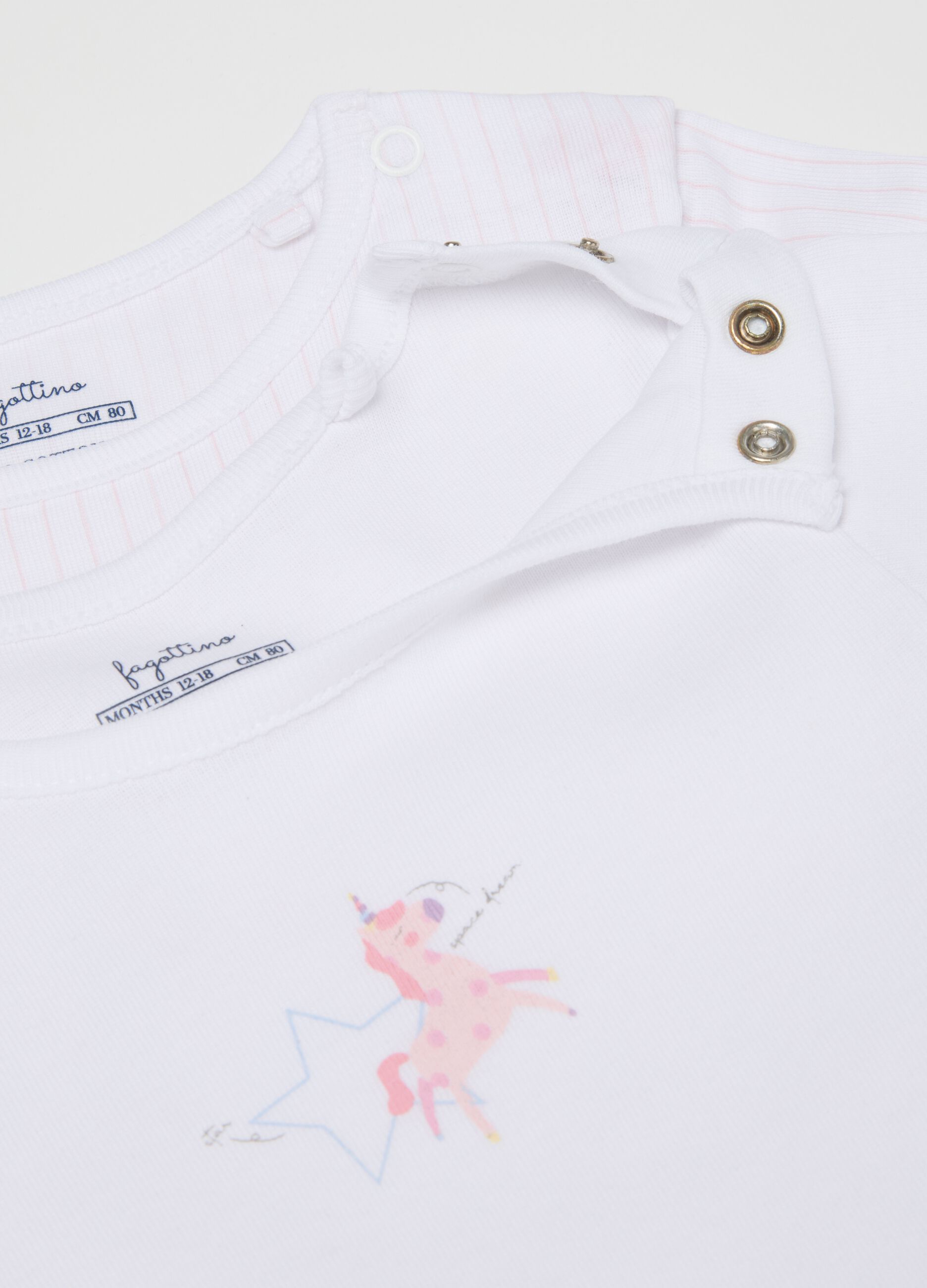 Girls' pure white cotton body bipack