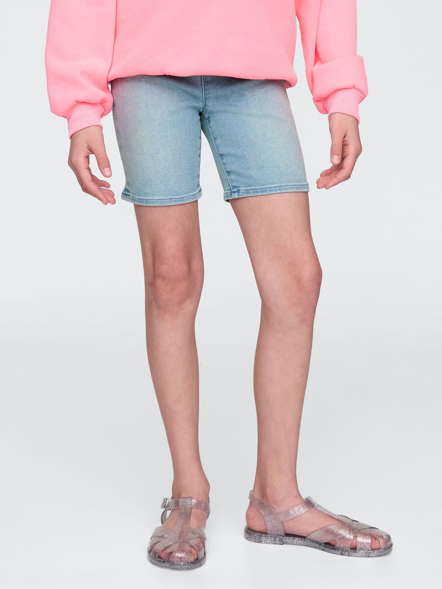 Blue denim shorts for girls_1