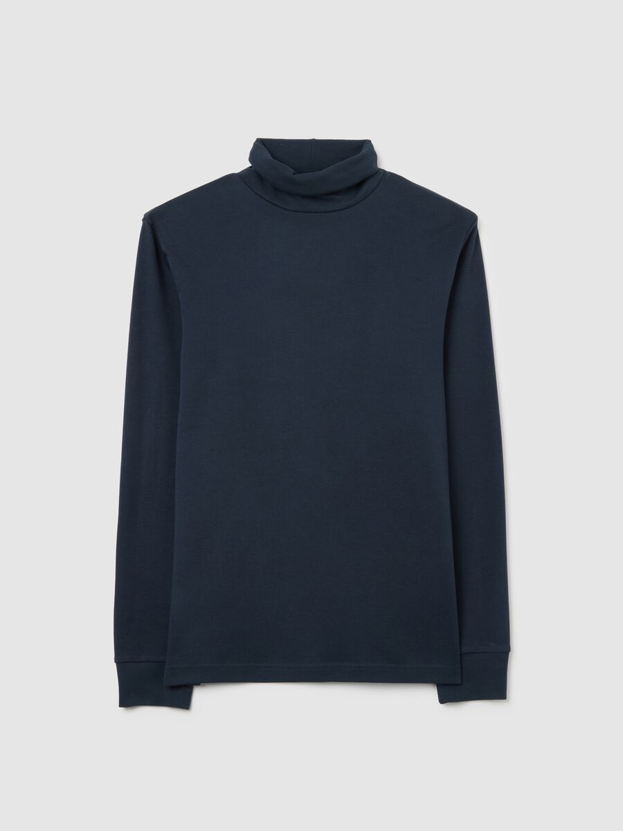 T-shirt nera a maniche lunghe in cotone_4