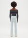 Girls' Light Blue Stretch Cotton Flare Jeans_1