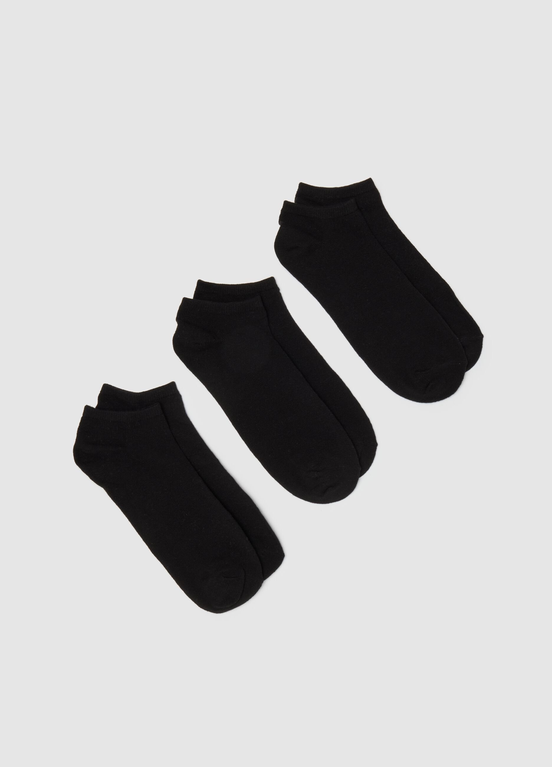 Set of women's black cotton stretch socks